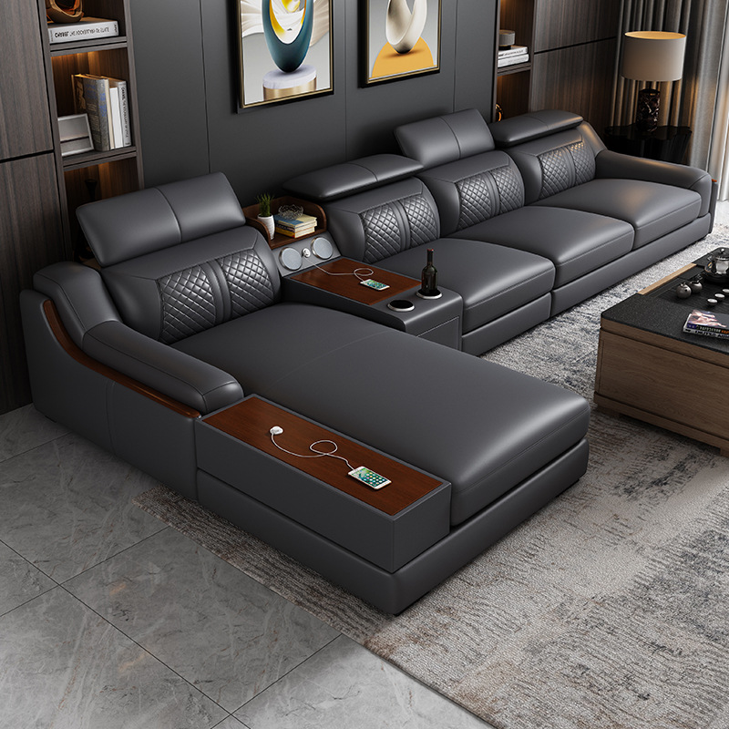 Home Cinema Sofa - Sofá de cuero simple y moderno