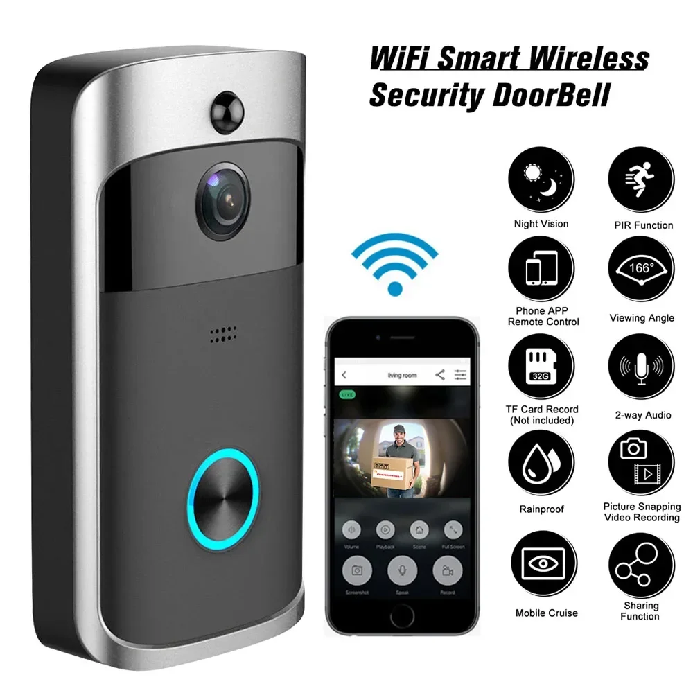 Home Cinema Hd - Timbre con cámara inalámbrica WIFI para