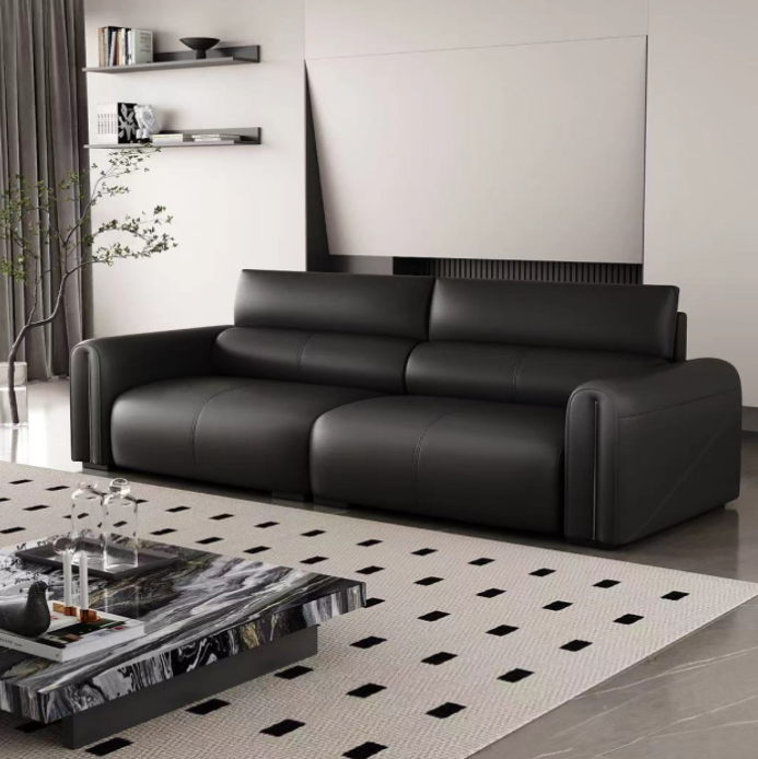 Home Cinema Sofa - # Sofá de Cuero Genuino para