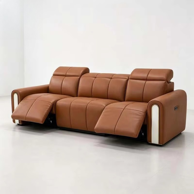 Sofá Reclinable de Cuero Naran - Home.Cinema Orange reseña y precio