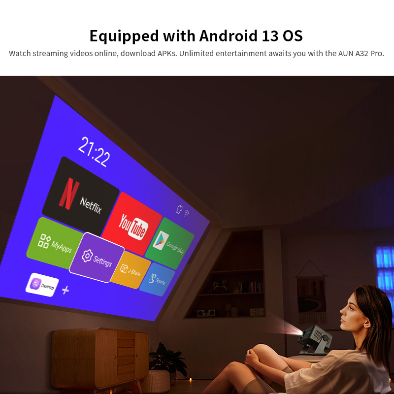 AUN A32 Pro Android 13 proyect - Home Cinema Mini reseña y precio